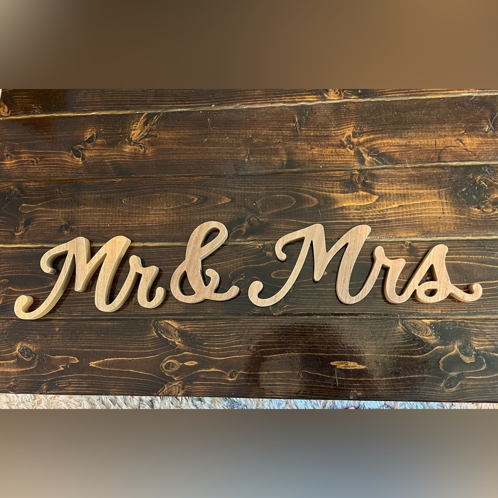 Mr. And Mrs. Wooden sign